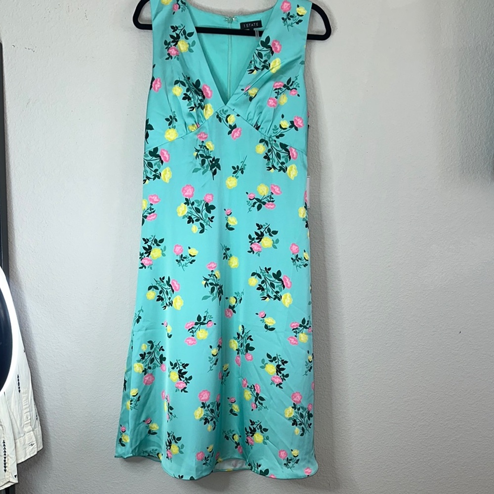 1. State Turquoise Floral Midi‎ Dress